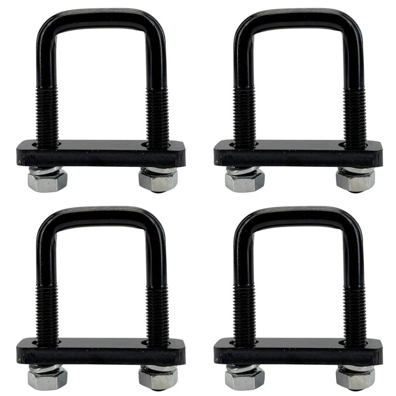 YMDGGDCH 4 Pack Square U-Bolt for Trailer- Fits 2.5 Inch Wide Leaf Springs, Galvanized Steel Clamp Set, Secure Fit for Truck, Boat and Trailers, Black - Image 1